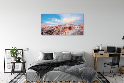 Acrylglasbilder Griechenland panorama sonnenuntergang stadt sonne