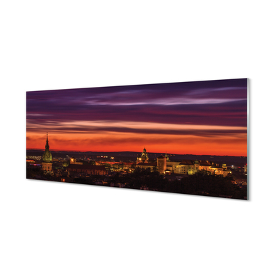 Acrylglasbilder Nachtpanorama krakau