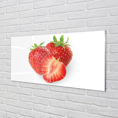 Acrylglasbilder Erdbeeren auf weißen hintergrund