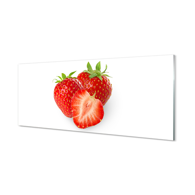 Acrylglasbilder Erdbeeren auf weißen hintergrund