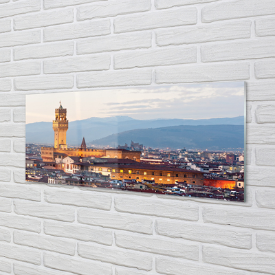 Acrylglasbilder Panorama sonnenuntergang schloss italien