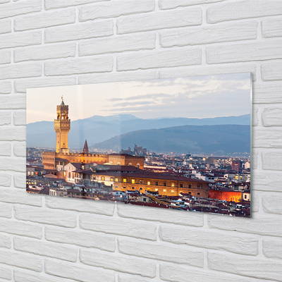 Acrylglasbilder Panorama sonnenuntergang schloss italien