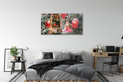 Acrylglasbilder Schneebaumkugeln weihnachtsbäume