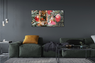 Acrylglasbilder Schneebaumkugeln weihnachtsbäume