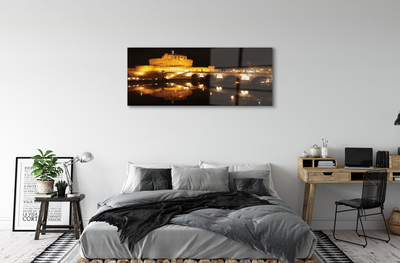 Acrylglasbilder Rom brücke fluss nacht
