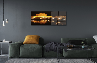 Acrylglasbilder Rom brücke fluss nacht