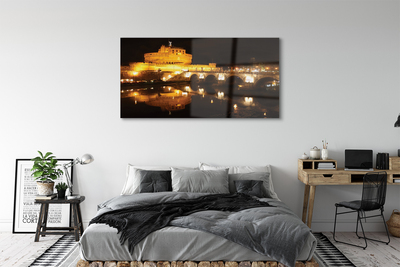 Acrylglasbilder Rom brücke fluss nacht