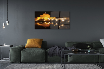 Acrylglasbilder Rom brücke fluss nacht