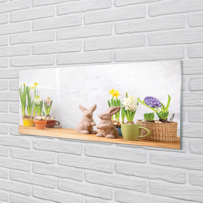 Acrylglasbilder Kaninchen blumen