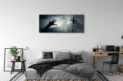 Acrylglasbilder Schatten hände und bilden kopf