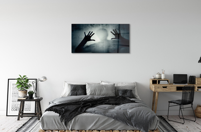Acrylglasbilder Schatten hände und bilden kopf
