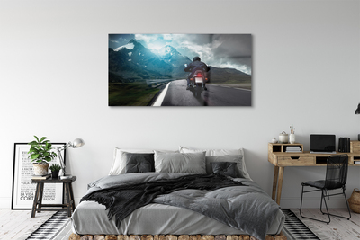 Acrylglasbilder Straße mountainbike mann himmel