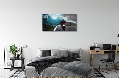 Acrylglasbilder Straße mountainbike mann himmel