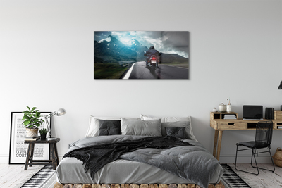 Acrylglasbilder Straße mountainbike mann himmel