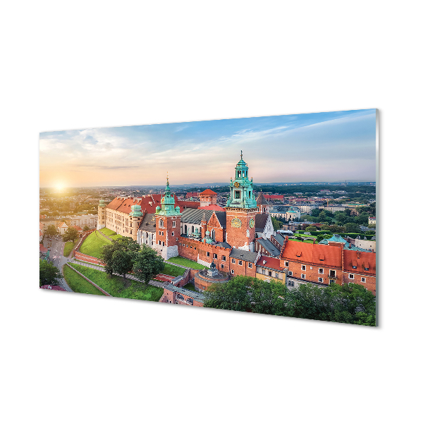 Acrylglasbilder Krakow schloss sonnenaufgang panorama