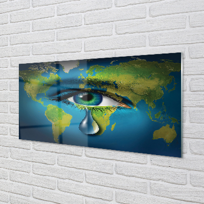 Acrylglasbilder Karte von tränen aus den augen