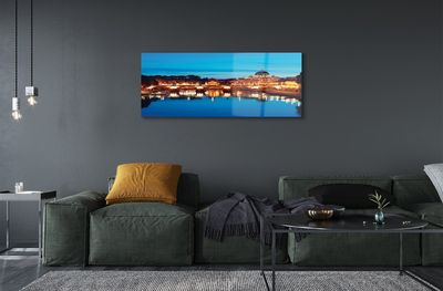 Acrylglasbilder Rom brücke fluss sonnenuntergang