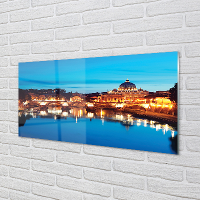 Acrylglasbilder Rom brücke fluss sonnenuntergang