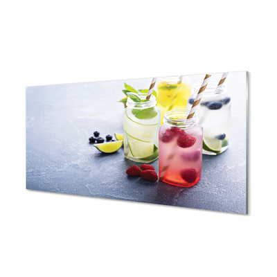 Acrylglasbilder Raspberry lemon lime cocktail