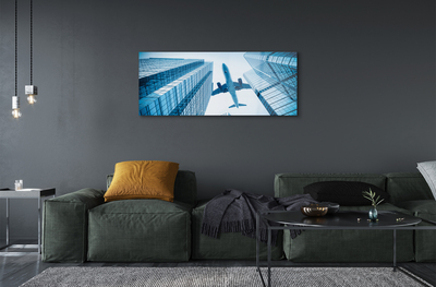 Acrylglasbilder Gebäude himmel flugzeug