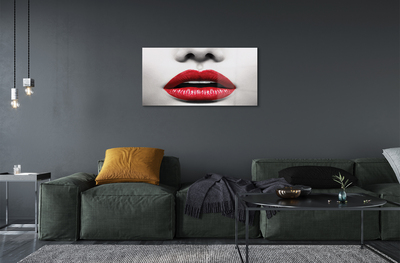 Acrylglasbilder Rote lippen frau nase