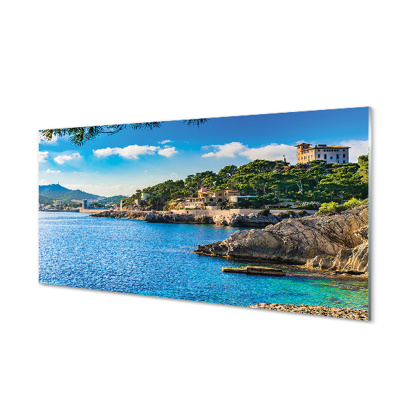 Acrylglasbilder Berge an der küste spanien meer