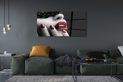 Acrylglasbilder Nägel frau lippen