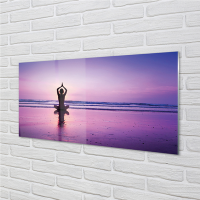 Acrylglasbilder Yoga meer frau