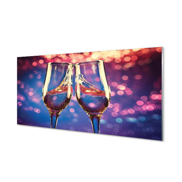 Acrylglasbilder Gläser champagner farbigen hintergrund