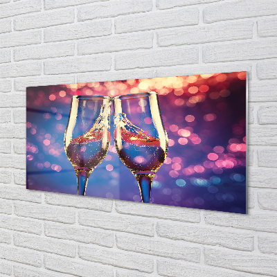 Acrylglasbilder Gläser champagner farbigen hintergrund