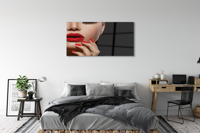 Acrylglasbilder Frau mit den roten lippen und nägel