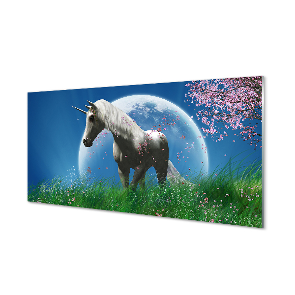 Acrylglasbilder Einhorn-mond-feld