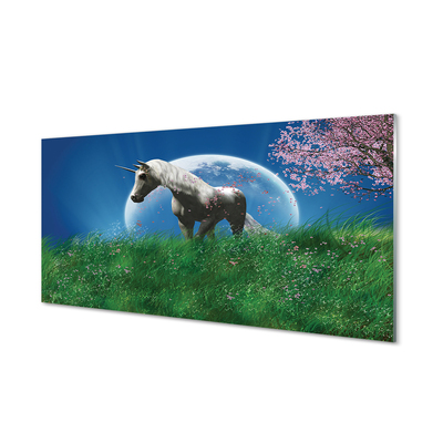 Acrylglasbilder Einhorn-mond-feld