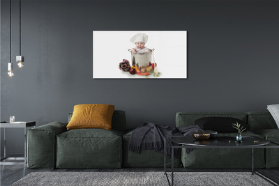 Acrylglasbilder Baby-gemüse in einem topf