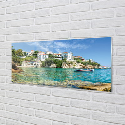 Acrylglasbilder Griechenland städtisches leben auf see