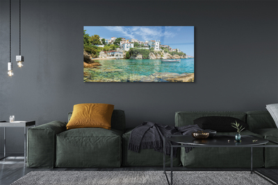 Acrylglasbilder Griechenland städtisches leben auf see