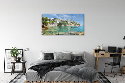 Acrylglasbilder Griechenland städtisches leben auf see