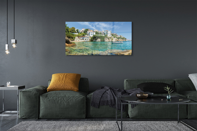Acrylglasbilder Griechenland städtisches leben auf see