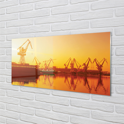 Acrylglasbilder Danziger werft sonnenaufgang