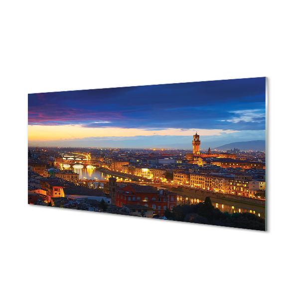 Acrylglasbilder Italien panorama von brücken nacht