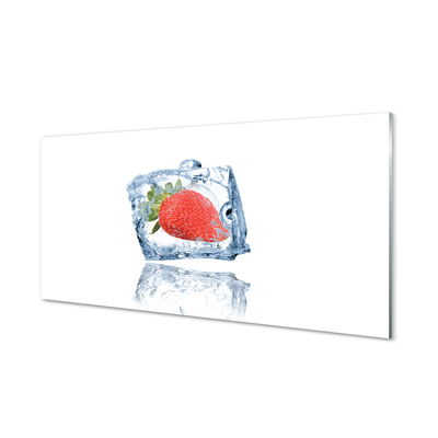 Acrylglasbilder Strawberry eiswürfel