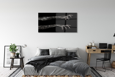 Acrylglasbilder Schwarzer hintergrund schmutzige hände