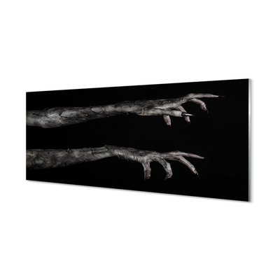 Acrylglasbilder Schwarzer hintergrund schmutzige hände