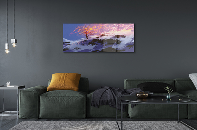 Acrylglasbilder Die spitzen der bäume winter