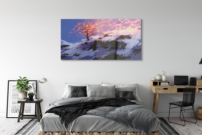 Acrylglasbilder Die spitzen der bäume winter