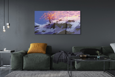 Acrylglasbilder Die spitzen der bäume winter