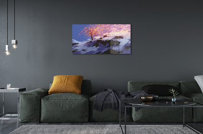 Acrylglasbilder Die spitzen der bäume winter