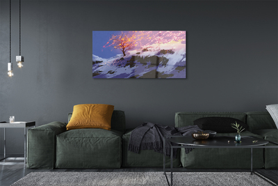Acrylglasbilder Die spitzen der bäume winter