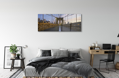 Acrylglasbilder Wolkenkratzer brücke sonnenuntergang