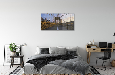 Acrylglasbilder Wolkenkratzer brücke sonnenuntergang